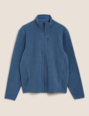 

Mens M&S Collection Zip Up Micro Fleece - Dark Blue, Dark Blue