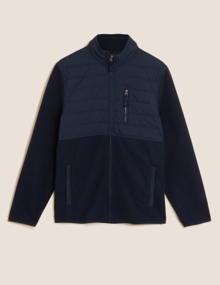 

Mens M&S Collection Quilted Fleece Jacket - Dark Navy, Dark Navy