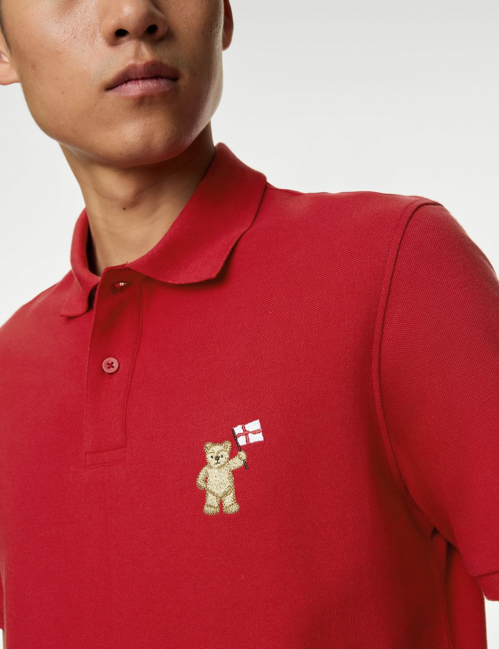 Pure Cotton Spencer Bear™ England Polo Shirt