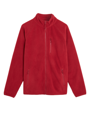 

Mens M&S Collection Zip Up Micro Fleece - Dark Coral, Dark Coral