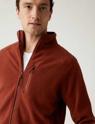 

Mens M&S Collection Micro-Fleece mit Reißverschluss - Brick, Brick