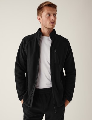 

Mens M&S Collection Zip Up Micro Fleece - Black, Black