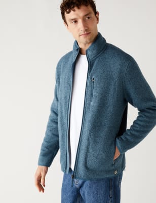 

Mens M&S Collection Zip Up Fleece Jacket - Air Force Blue, Air Force Blue
