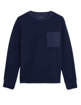 

Mens M&S Collection Polar Fleece Jumper - Dark Navy, Dark Navy