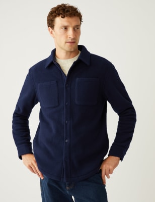 

Mens M&S Collection Polar Fleece Overshirt - Dark Navy, Dark Navy