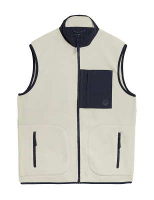 

Mens M&S Collection Zip Up Polar Fleece Gilet - Ecru, Ecru