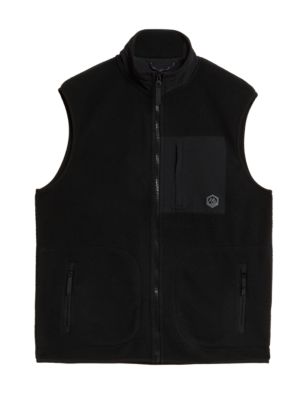 

Mens M&S Collection Zip Up Polar Fleece Gilet - Black, Black