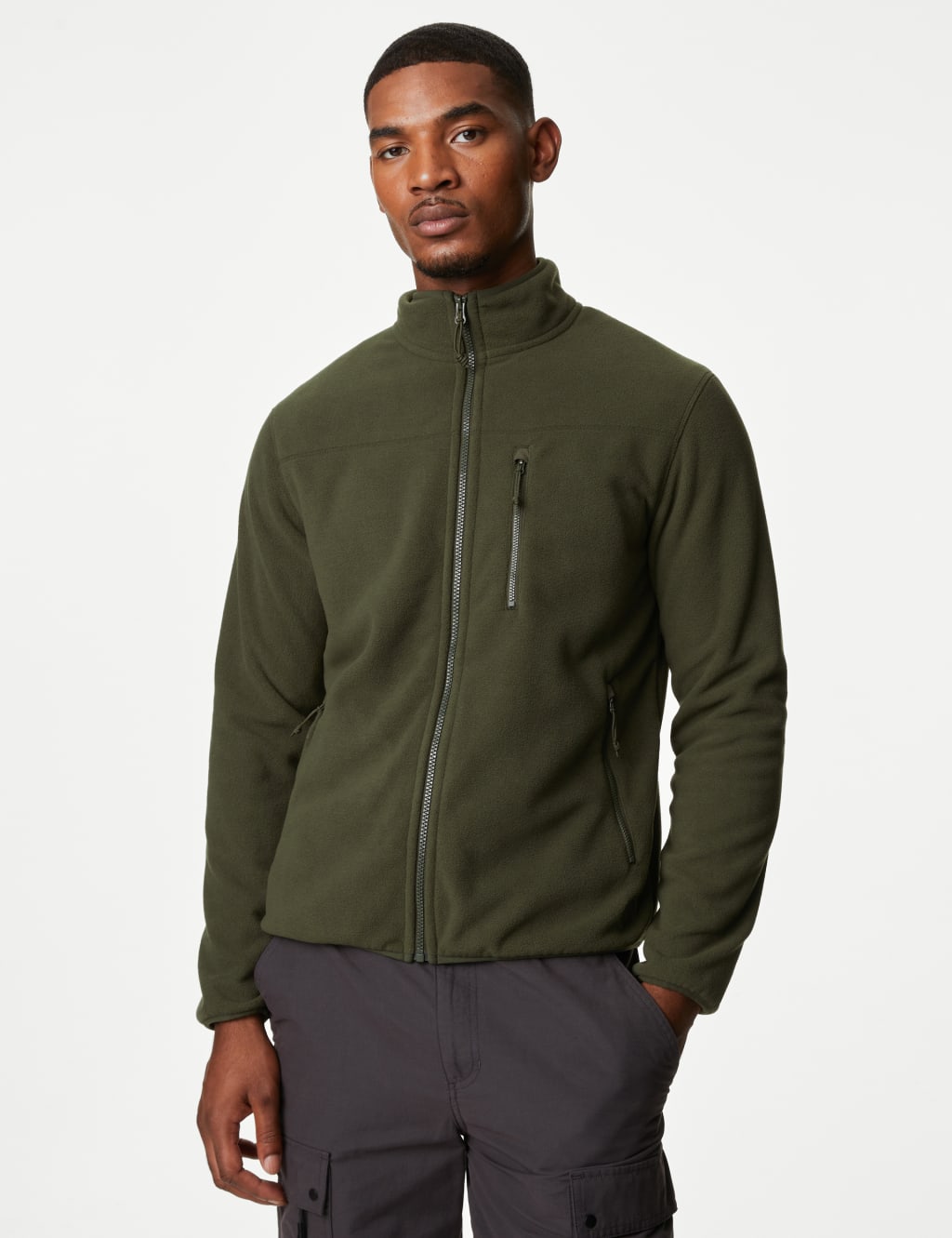 Mens zip up fleece jacket on sale