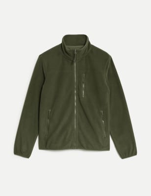 Recycled Fleece Zip Up Funnel Neck Jacket