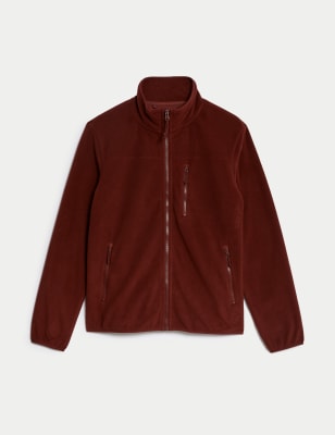 Recycled Fleece Zip Up Funnel Neck Jacket