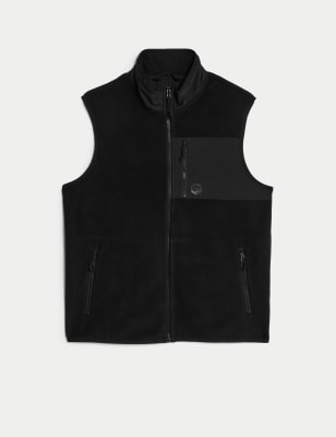 

Mens M&S Collection Recycled Fleece Zip Up Gilet - Black, Black