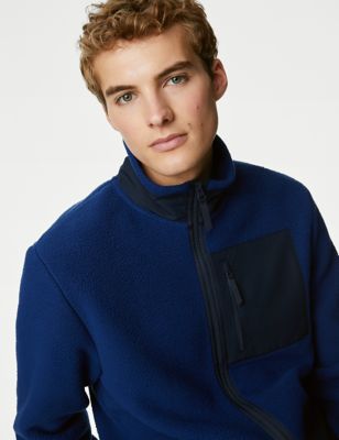 

Mens M&S Collection Polar Fleece Zip Up Jacket - Dark Blue, Dark Blue