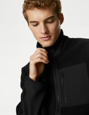 

Mens M&S Collection Polar Fleece Zip Up Jacket - Black, Black