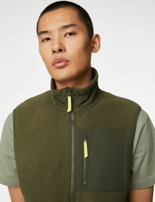 

Mens M&S Collection Polar-Fleece-Weste mit Reißverschluss - Medium Khaki, Medium Khaki