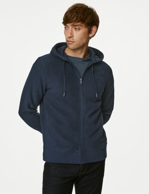 

Mens M&S Collection Recycled Polar Fleece Zip Up Hoodie - Blue, Blue