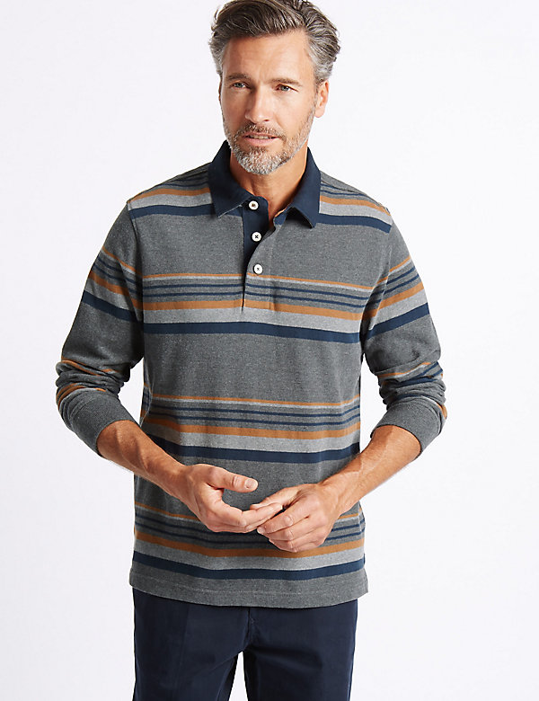 Pure Cotton Striped Rugby Top - LU