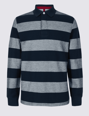 Pure Cotton Striped Rugby Top | Blue Harbour | M&S