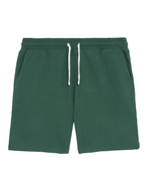 

Mens M&S Collection Pure Cotton Textured Jersey Shorts - Dark Green, Dark Green