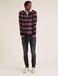 Cotton Striped Long Sleeve Rugby Top