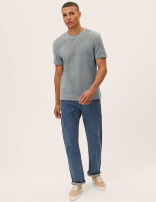 

M&S Collection Camiseta de rizo de algodónMens - Grey Marl, Grey Marl
