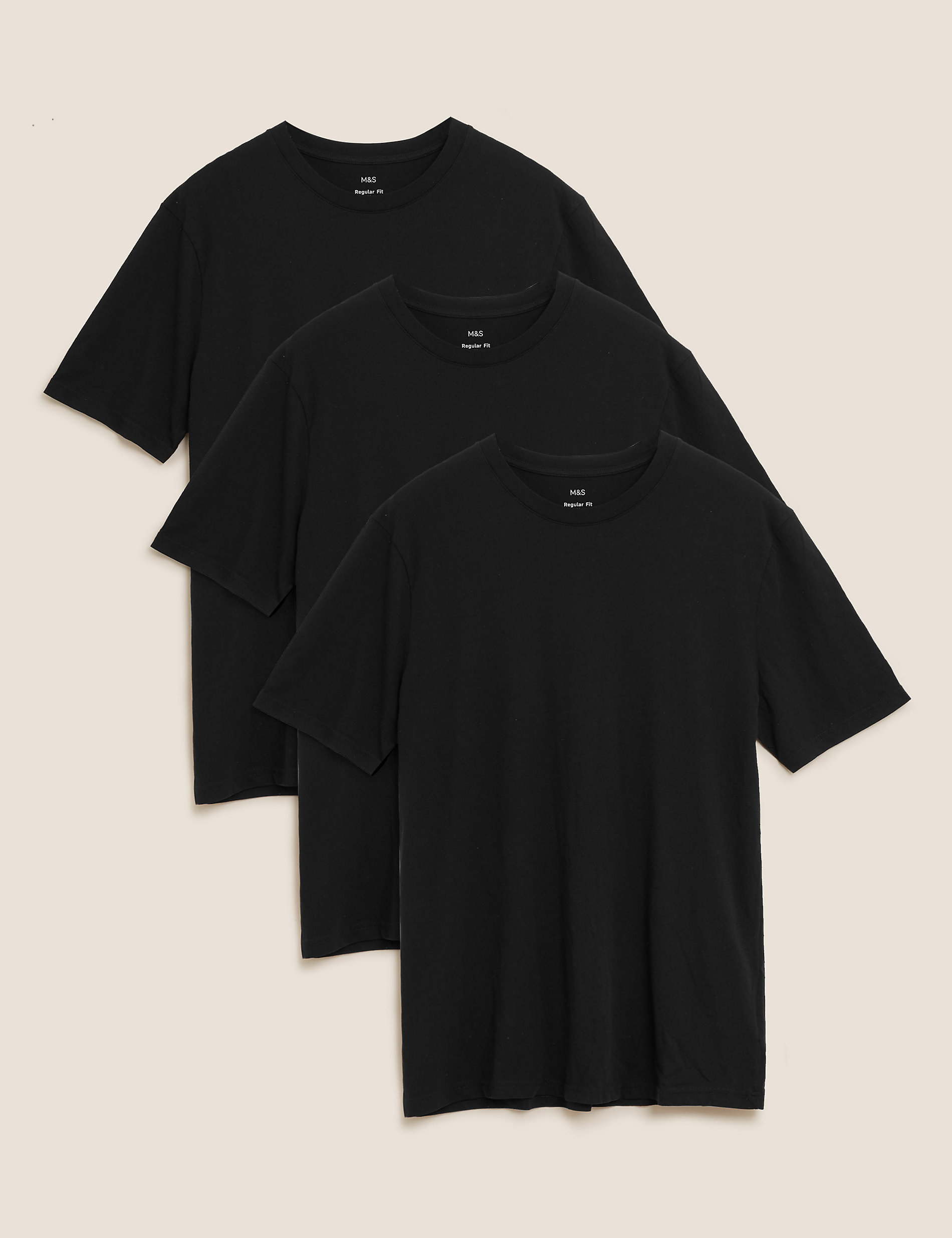 3 Pack Pure Cotton Crew Neck T-Shirts