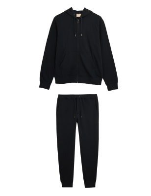 

M&S Collection Conjunto de pantalón deportivo y sudadera con capucha 100% algodón con cremalleraMens - Navy, Navy