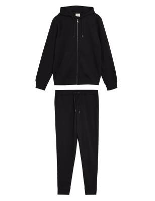 

Mens M&S Collection Pure Cotton Zip Up Hoodie & Joggers Set - Black, Black