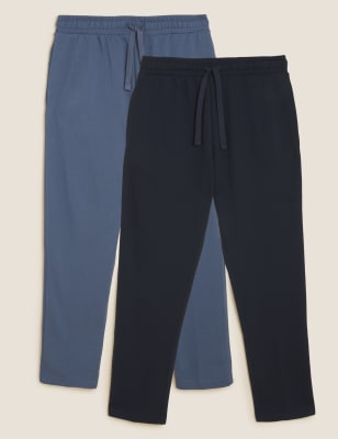 

Mens M&S Collection Pack de 2 pantalones deportivos straight de algodón - Air Force Blue, Air Force Blue