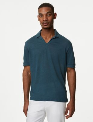 Pure Linen Polo Shirt - TW