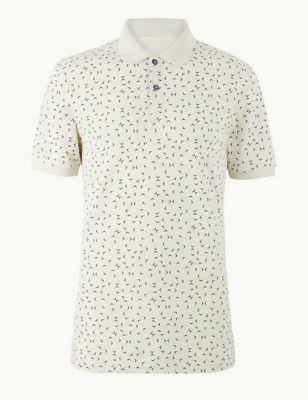 Pure Cotton Printed Polo Shirt | M&S Collection | M&S