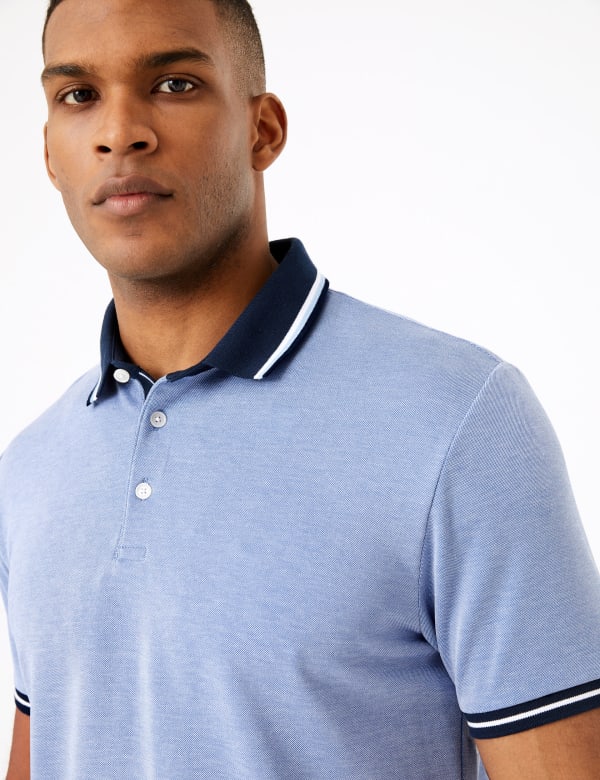 Textured Tipped Polo Shirt