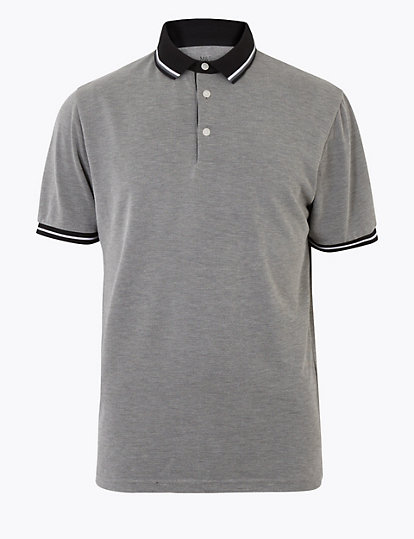 Textured Tipped Polo Shirt