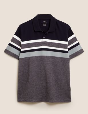 Pure Cotton Striped Polo Shirt | M&S Collection | M&S