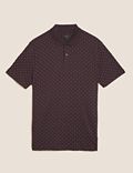 Pure Cotton Geo Print Polo Shirt