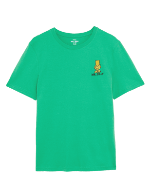 

Mens M&S Collection Pure Cotton Mr. Men™ T-Shirt - Green, Green