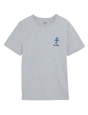 

Mens M&S Collection Pure Cotton Mr. Men™ T-Shirt - Grey Marl, Grey Marl