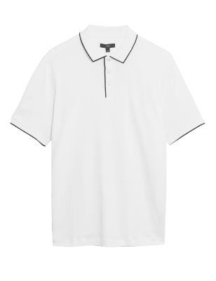 

M&S Collection Polo 100% algodón con ribeteMens - White, White