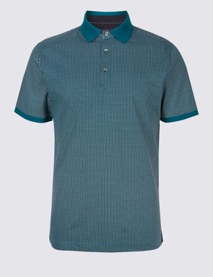 Slim Fit Pure Cotton Spotted Polo Shirt | Limited Edition | M&S