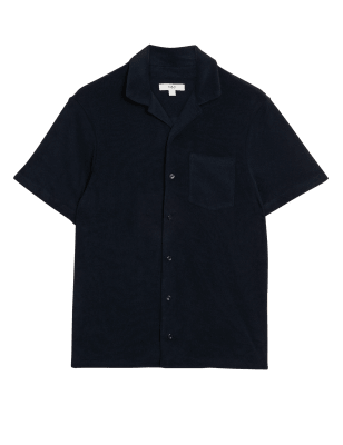 

Mens M&S Collection Pure Cotton Printed Polo Shirt - Navy, Navy