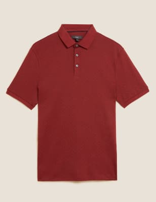 Mens Pure Cotton Tailored Fit Polo Shirts M&S ES