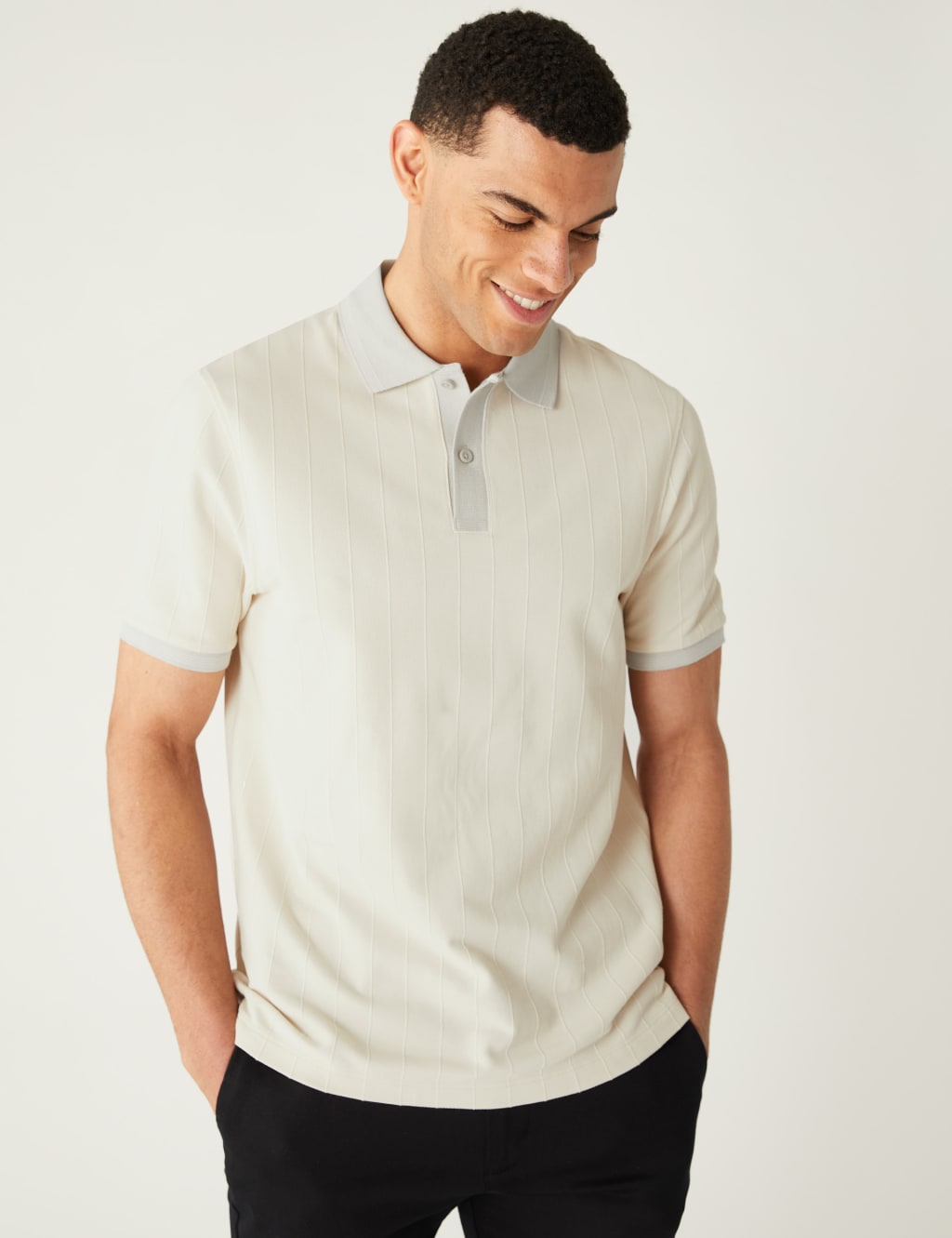 Cotton Rich Textured Polo Shirt image 1
