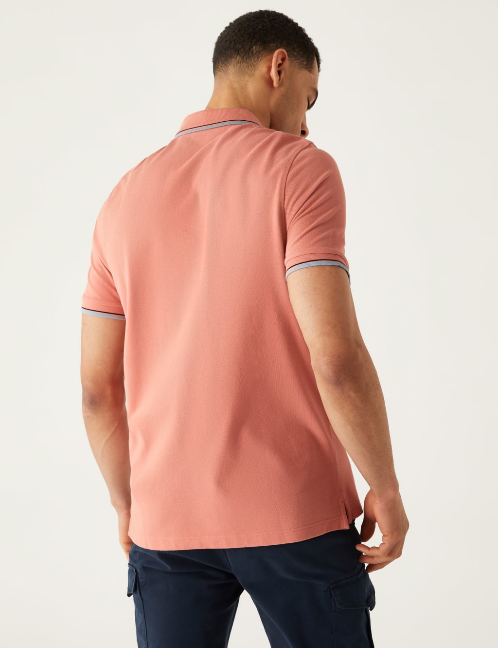 Pure Cotton Pique Tipped Polo Shirt image 4