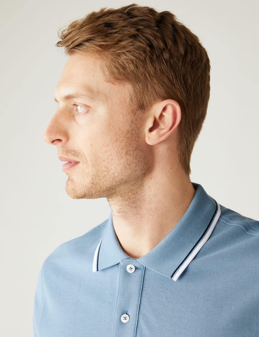 Pure Cotton Pique Tipped Polo Shirt image 3