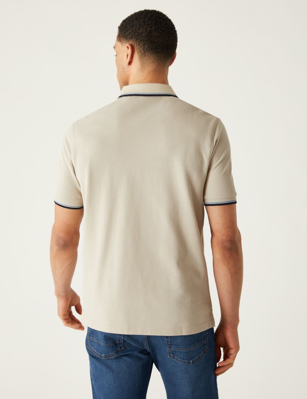 Pure Cotton Pique Tipped Polo Shirt image 4
