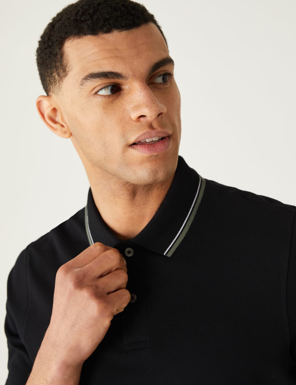 Pure Cotton Pique Tipped Polo Shirt image 2