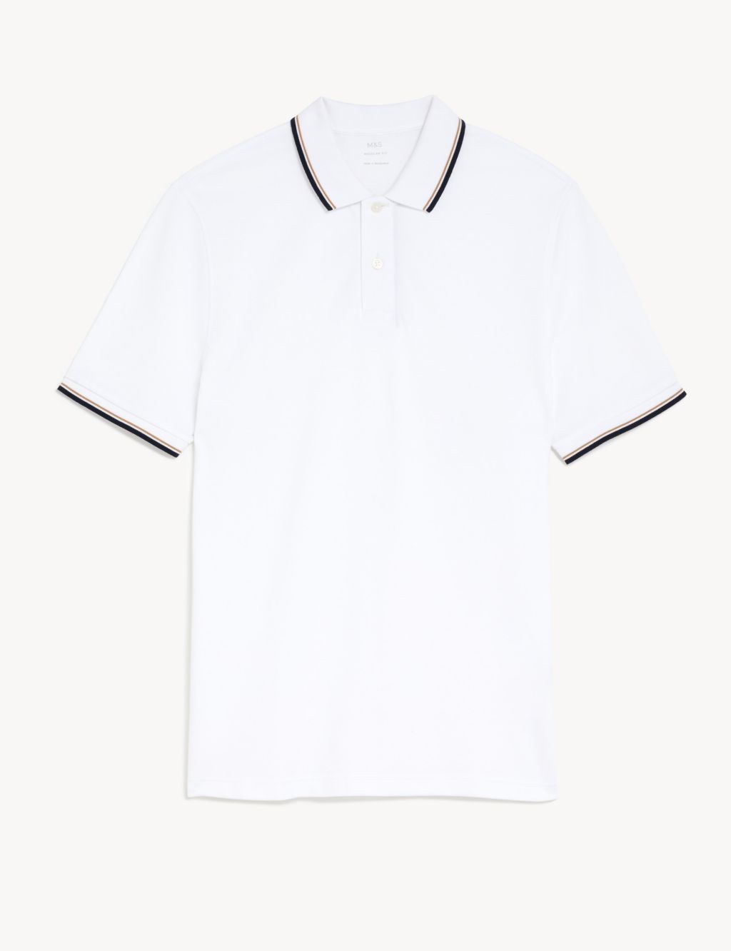 Pure Cotton Pique Tipped Polo Shirt image 2