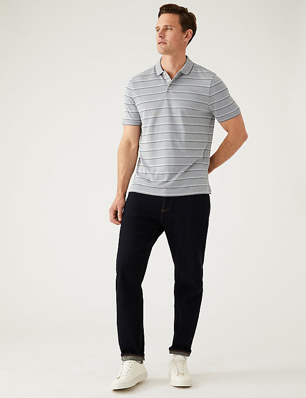 Modal Rich Striped Polo Shirt - IL