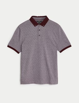 Pure Cotton Jacquard Polo Shirt