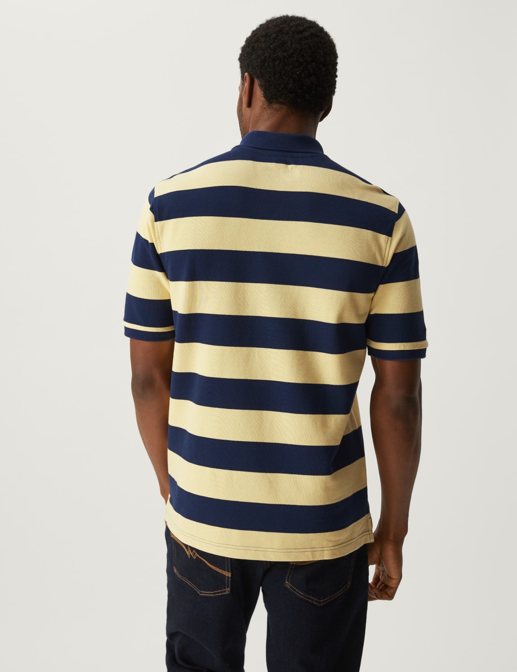 Pure Cotton Striped Polo Shirt image 5