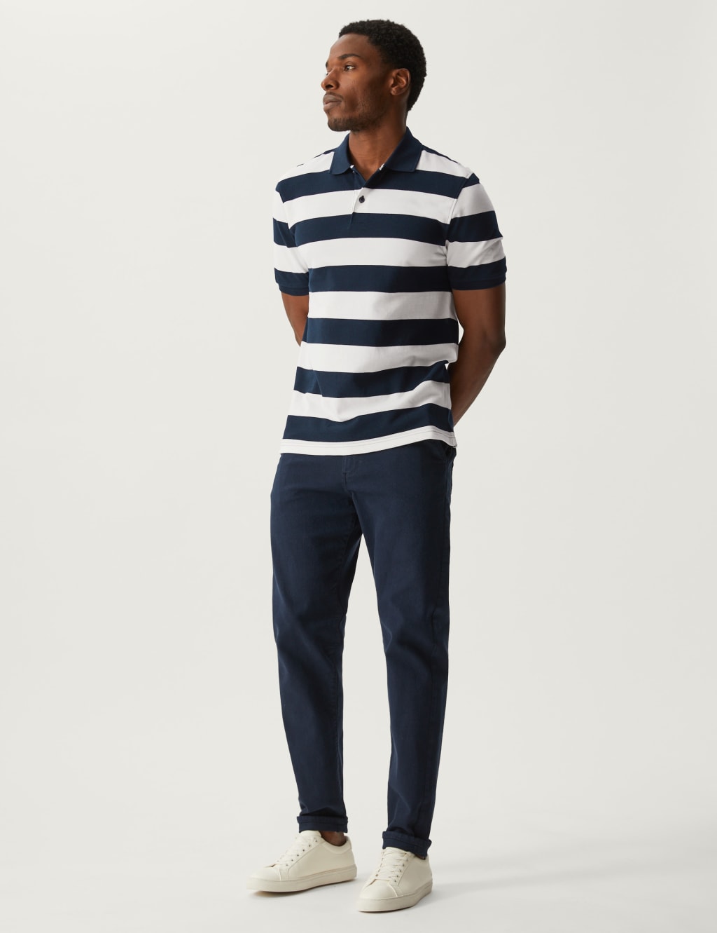 Pure Cotton Striped Polo Shirt image 2